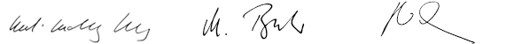 Signature Karl-Ludwig Kley, Michael Becker and Bernd Reckmann (handwriting)