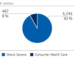 Pharmaceuticals &ndash; Total revenues by division (pie chart)