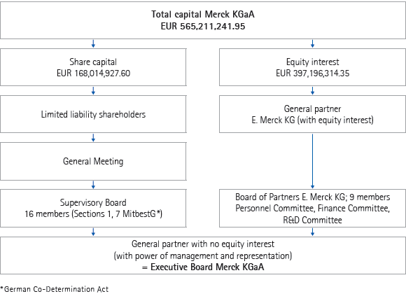 Capital structure and organisation of Merck KGaA (graphic)