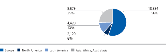 Number of employees as June 30, 2010 (pie chart)