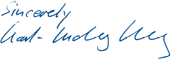 Signature "Sincerely, Dr. Karl-Ludwig Kley" &ndash; Chairman of the Executive Board (handwriting)