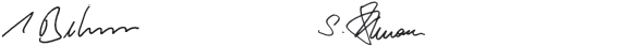 Signature Kai Beckmann and Stefan Oschmann (handwriting)