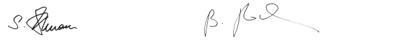 Signature Stefan Oschmann and Bernd Reckmann (handwriting) Signature Stefan Oschmann and Bernd Reckmann (handwriting)