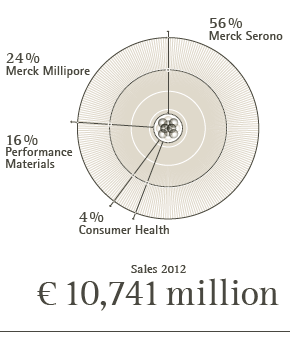 Sales 2012 by divisions (pie chart)
