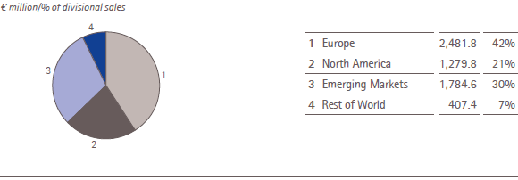 Merck Serono &ndash; Sales by region &ndash; 2013 (pie chart)